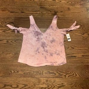NWT American Eagle Pink Size Medium Tie Dye Off Shoulder T-shirt